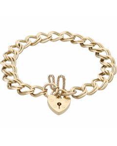 Pre-Owned 9ct Gold Double Curb Link Charm Style Starter Bracelet