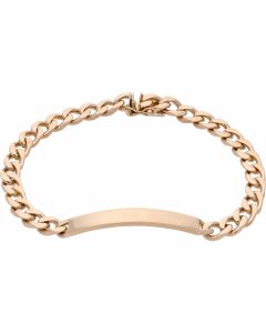 Pre-Owned 9ct Yellow Gold 8.5 Inch Identity Bar Curb Bracelet