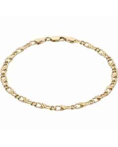 Pre-Owned 9ct Yellow Gold 7.5 Inch Fancy Infinity Link Bracelet