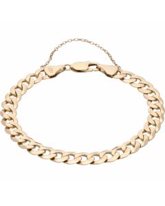 Pre-Owned 9ct Yellow Gold Curb Bracelet & Safety Chain