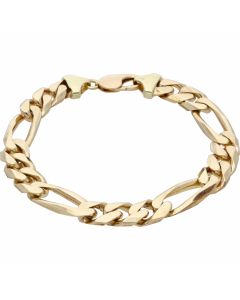 Pre-Owned 9ct Yellow Gold 9.5 Inch Heavy Figaro Bracelet
