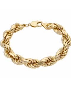 Pre-Owned 9ct Yellow Gold 8.5 Inch Solid Heavy Rope Bracelet