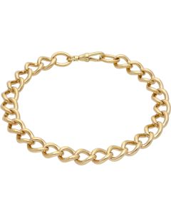Pre-Owned 9ct Gold 8.5 Inch Curb Link Charm Style Bracelet