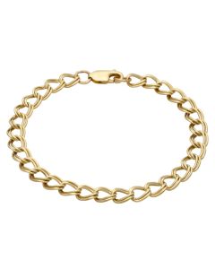 Pre-Owned 9ct Yellow Gold 8.25 Inch Double Curb Link Bracelet