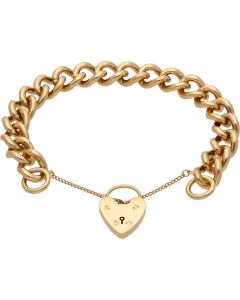 Pre-Owned 9ct Yellow Gold Curb Link Charm Style Starter Bracelet