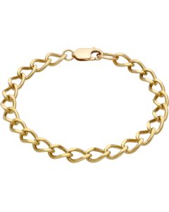 Pre-Owned 9ct Yellow Gold 7.5 Inch Diamond-Cut Curb Bracelet