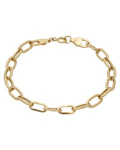Pre-Owned 9ct Yellow Gold 9 Inch Flat Paper Link Style Bracelet