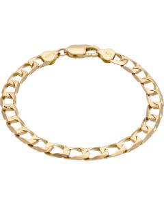 Pre-Owned 9ct Yellow Gold 7.5 Inch Square Curb Bracelet