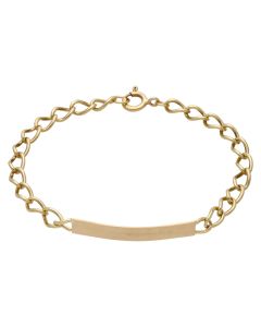 Pre-Owned 9ct Yellow Gold 8 Inch Identity Bar Curb Link Bracelet