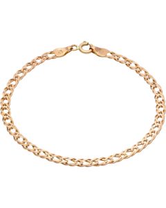 Pre-Owned 9ct Rose Gold 7.5 Inch Double Curb Bracelet