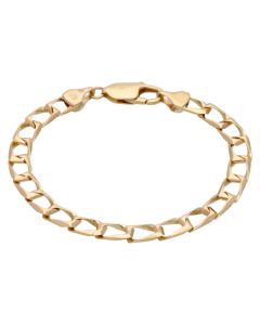 Pre-Owned 9ct Yellow Gold 6.5 Inch Square Curb Bracelet