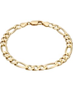 Pre-Owned 9ct Yellow Gold 7.75 Inch Figaro Bracelet