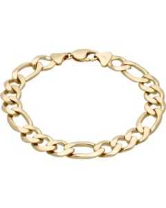 Pre-Owned 9ct Yellow Gold 9.25 Inch Heavy Figaro Bracelet