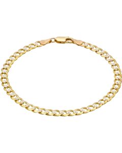 Pre-Owned 9ct Yellow & White Gold 7.5 Inch Curb Bracelet