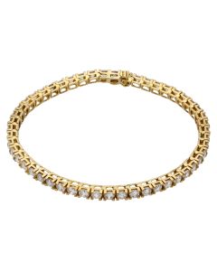Pre-Owned 14ct Yellow Gold 7 Inch Cubic Zirconia Tennis Bracelet