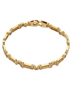 Pre-Owned 18ct Yellow Rose & White Gold Fancy Bar Link Bracelet