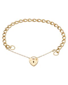 Pre-Owned 9ct Yellow Gold Curb Link Charm Style Starter Bracelet