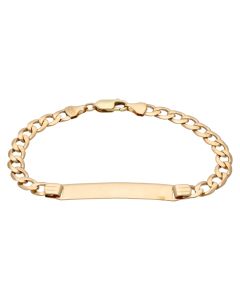 Pre-Owned 9ct Yellow Gold 8 Inch Curb Link Identity Bar Bracelet