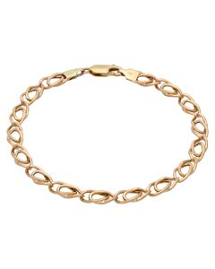 Pre-Owned 9ct Yellow Gold 7.5 Inch Hollow Double Curb Bracelet