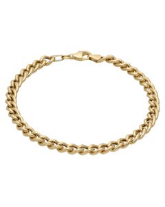 Pre-Owned 9ct Yellow Gold 7.5 Inch Hollow Curb Bracelet