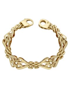 Pre-Owned 9ct Yellow Gold 7.25 Inch Fancy Gate Link Bracelet