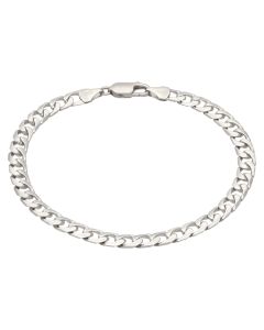 Pre-Owned 9ct White Gold 8.5 Inch Curb Bracelet