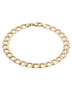 Pre-Owned 9ct Yellow Gold 8 Inch Hollow Curb Bracelet