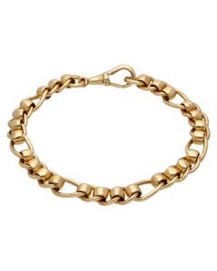 Pre-Owned 9ct Gold 7.5 Inch Figaro Rollerball Link Bracelet