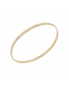 Pre-Owned 9ct Gold 0.40 Carat Diamond Set Solid Push-On Bangle