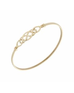 Pre-Owned 9ct Yellow Gold Celtic Design Hollow Hookover Bangle