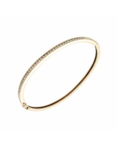 Pre-Owned 9ct Yellow Gold 1.00 Carat Hinged Diamond Bangle