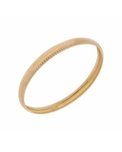 Pre-Owned 18ct Yellow Gold Beaded Edge Push-On Bangle