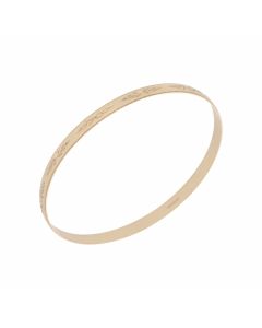 Pre-Owned 9ct Yellow Gold Patterned Push-On Bangle
