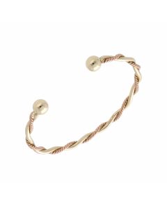 Pre-Owned 9ct Yellow Gold Twist Torque Bangle