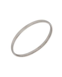 Pre-Owned 9ct White Gold Solid Push-On Bangle