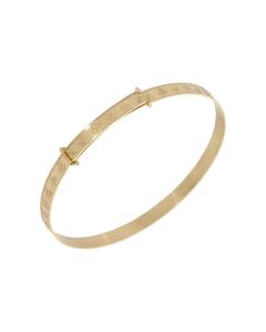 Pre-Owned 9ct Yellow Gold Teddy Bear Expanding Baby Bangle