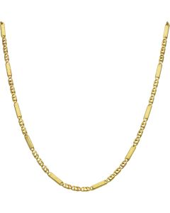 Pre-Owned 9ct Gold 23 Inch Fancy Double Curb Bar Link Necklace