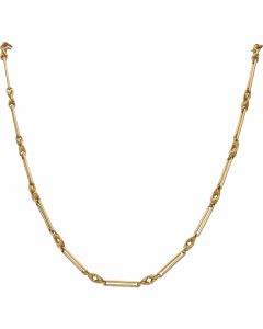 Pre-Owned 9ct Gold 16 Inch Twist & Bar Link Chain Necklace
