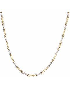 Pre-Owned 9ct Yellow & White Gold Infinity Curb Chain Necklace