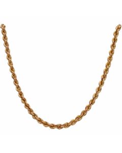 Pre-Owned 9ct Yellow Gold 15 Inch Hollow Rope Necklet