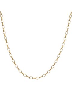 Pre-Owned 9ct Yellow Gold 21 Inch Oval Belcher Chain Necklace