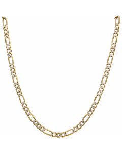 Pre-Owned 9ct Yellow & White Gold 29 Inch Figaro Chain Necklace