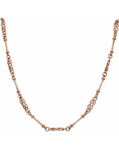 Pre-Owned 9ct Rose Gold Bar & Celtic Knot Link Chain Necklace