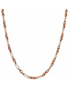 Pre-Owned 9ct Rose Gold 20 Inch Bar & Twist Link Chain Necklace