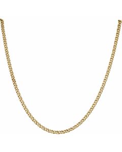 Pre-Owned 9ct Gold 20 Inch Faceted Infinity Curb Chain Necklace