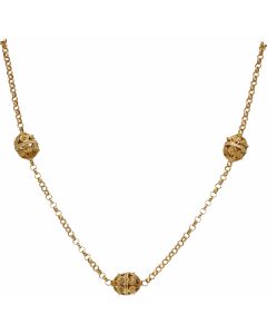 Pre-Owned 9ct Gold 26 Inch Fancy Bead Belcher Chain Necklace