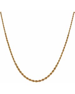 Pre-Owned 9ct Gold 18 Inch Graduated Hollow Rope Chain Necklace