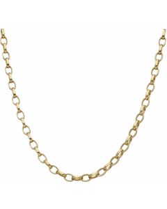 Pre-Owned 9ct Yellow Gold 25 Inch Faceted Belcher Chain Necklace