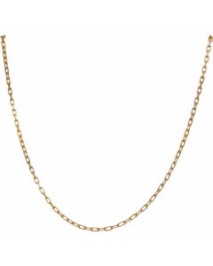 Pre-Owned 9ct Gold 24 Inch Faceted Paper Link Chain Necklace