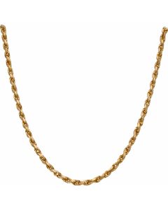 Pre-Owned 9ct Yellow Gold 19 Inch Faceted Rope Chain Necklace